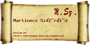 Martinecz Szórád névjegykártya